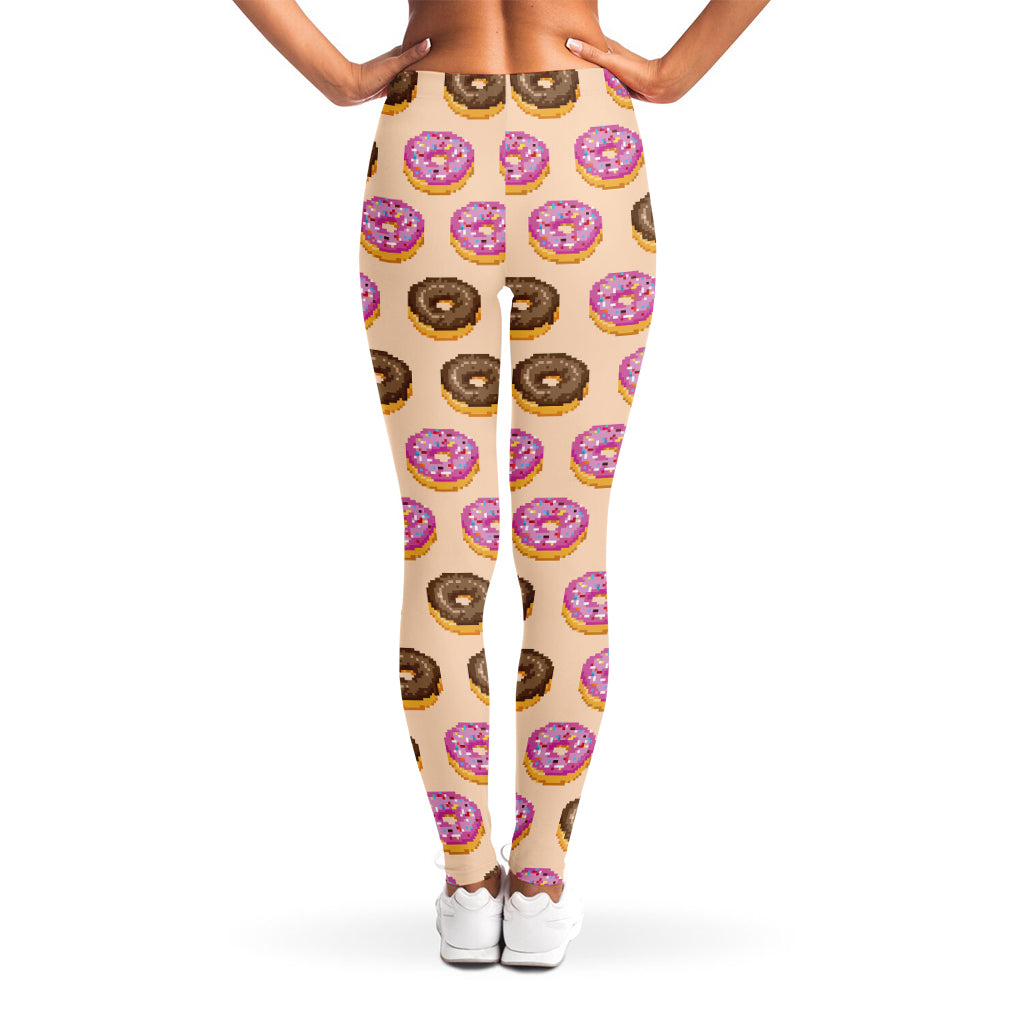 8-Bit Pixel Donut Print Women's Leggings