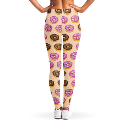 8-Bit Pixel Donut Print Women's Leggings