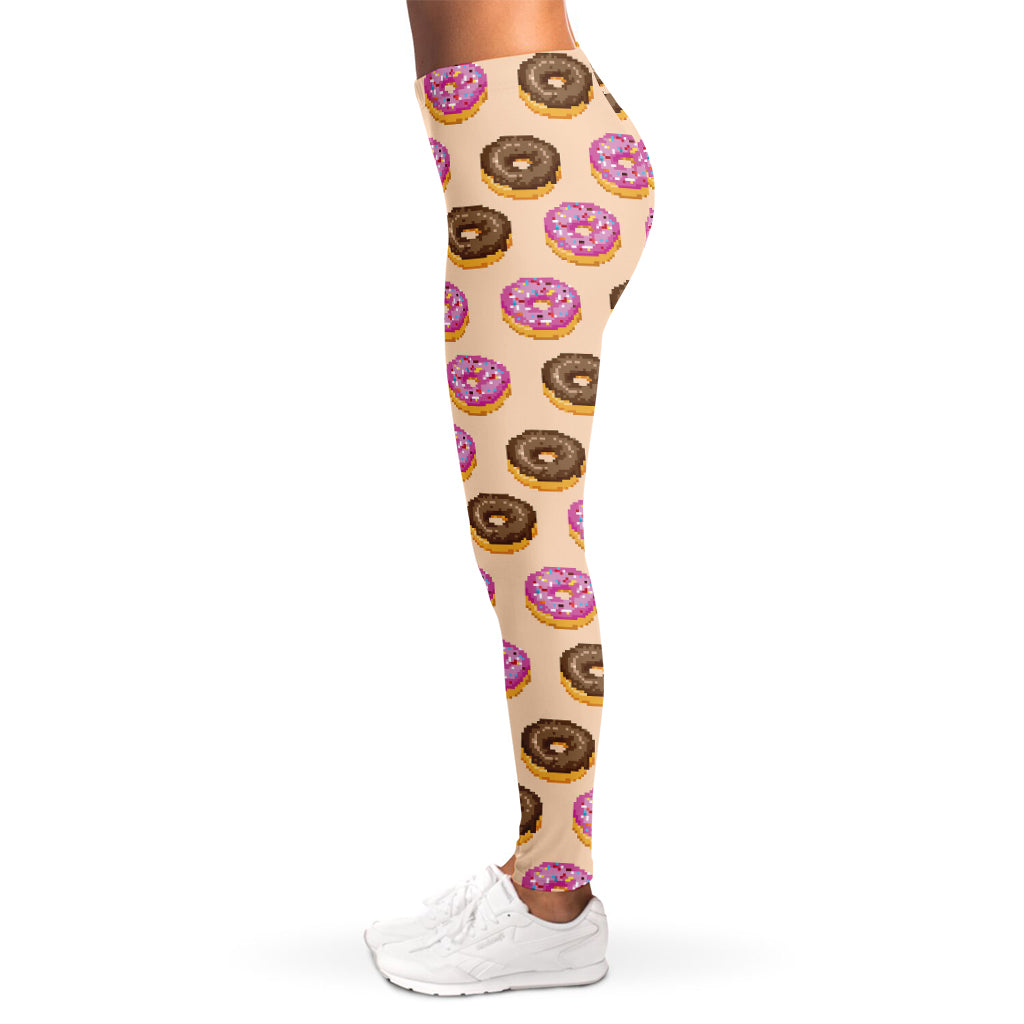 8-Bit Pixel Donut Print Women's Leggings