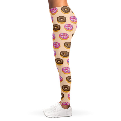 8-Bit Pixel Donut Print Women's Leggings