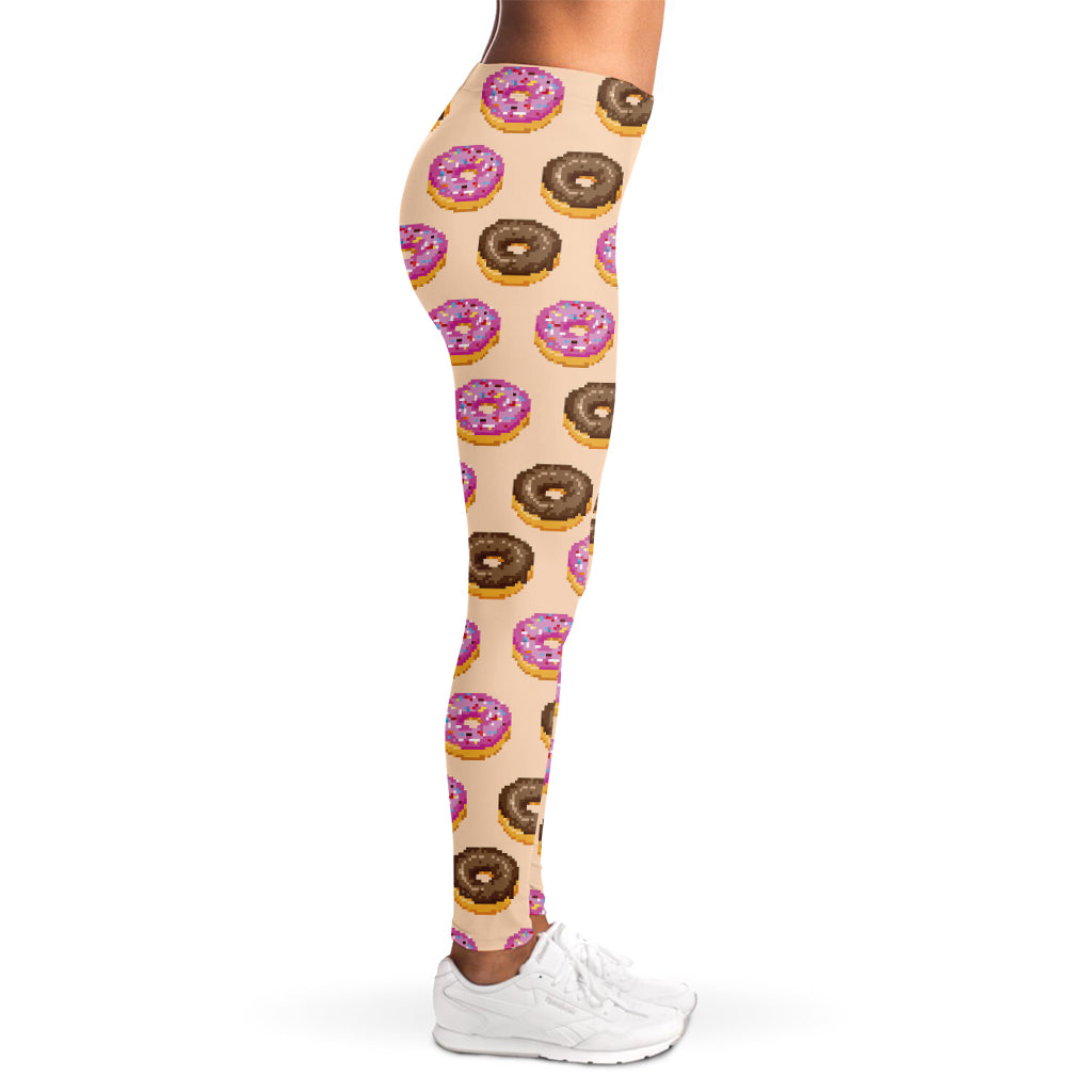 8-Bit Pixel Donut Print Women's Leggings
