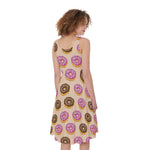 8-Bit Pixel Donut Print Women's Sleeveless Dress