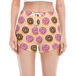 8-Bit Pixel Donut Print Women's Split Running Shorts