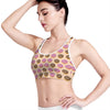 8-Bit Pixel Donut Print Women's Sports Bra