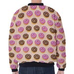 8-Bit Pixel Donut Print Zip Sleeve Bomber Jacket