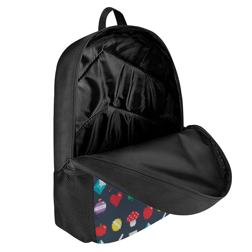 8-Bit Pixel Game Items Print 17 Inch Backpack