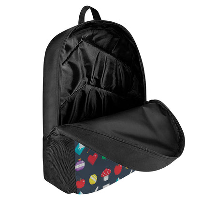 8-Bit Pixel Game Items Print 17 Inch Backpack