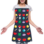 8-Bit Pixel Game Items Print Adjustable Apron