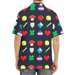 8-Bit Pixel Game Items Print Aloha Shirt