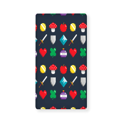 8-Bit Pixel Game Items Print Baby Crib Sheet