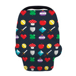 8-Bit Pixel Game Items Print Baby Seat Cover