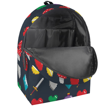 8-Bit Pixel Game Items Print Backpack