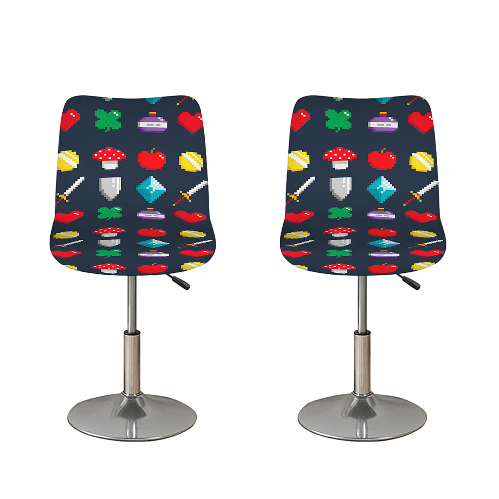 8-Bit Pixel Game Items Print Bar Stool Covers