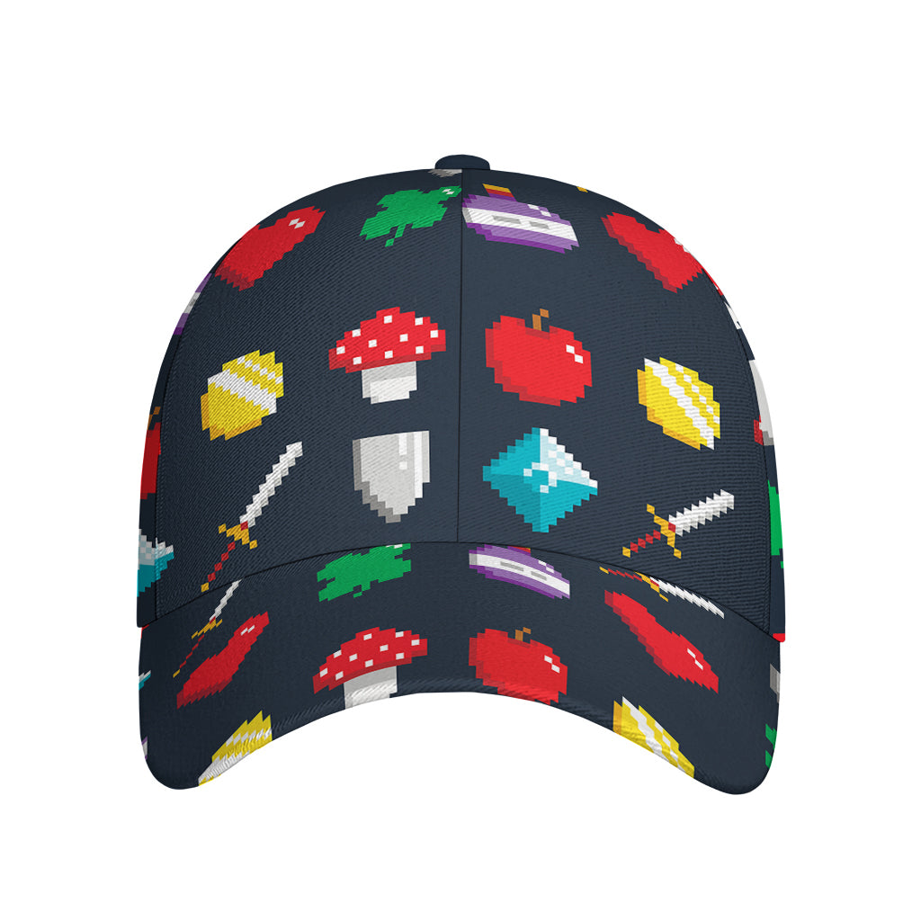 8-Bit Pixel Game Items Print Baseball Cap