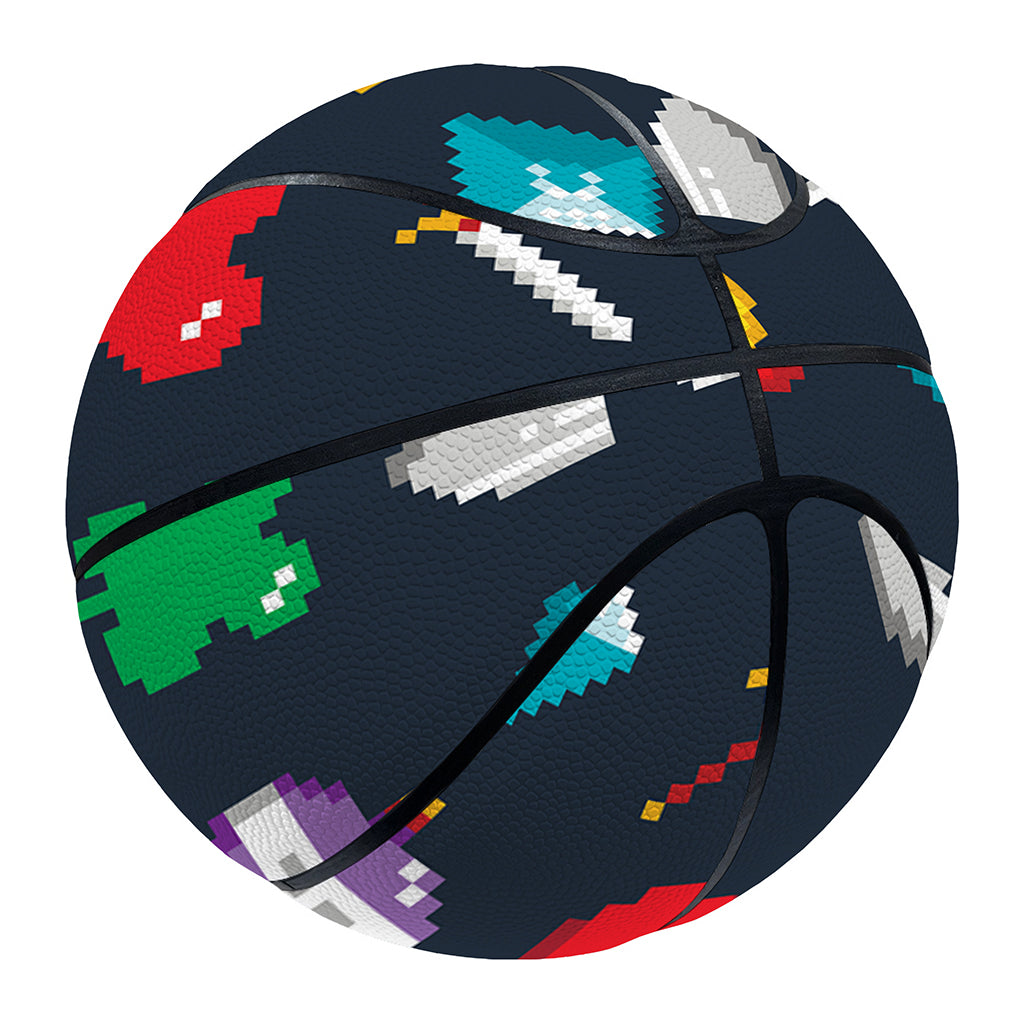 8-Bit Pixel Game Items Print Basketball