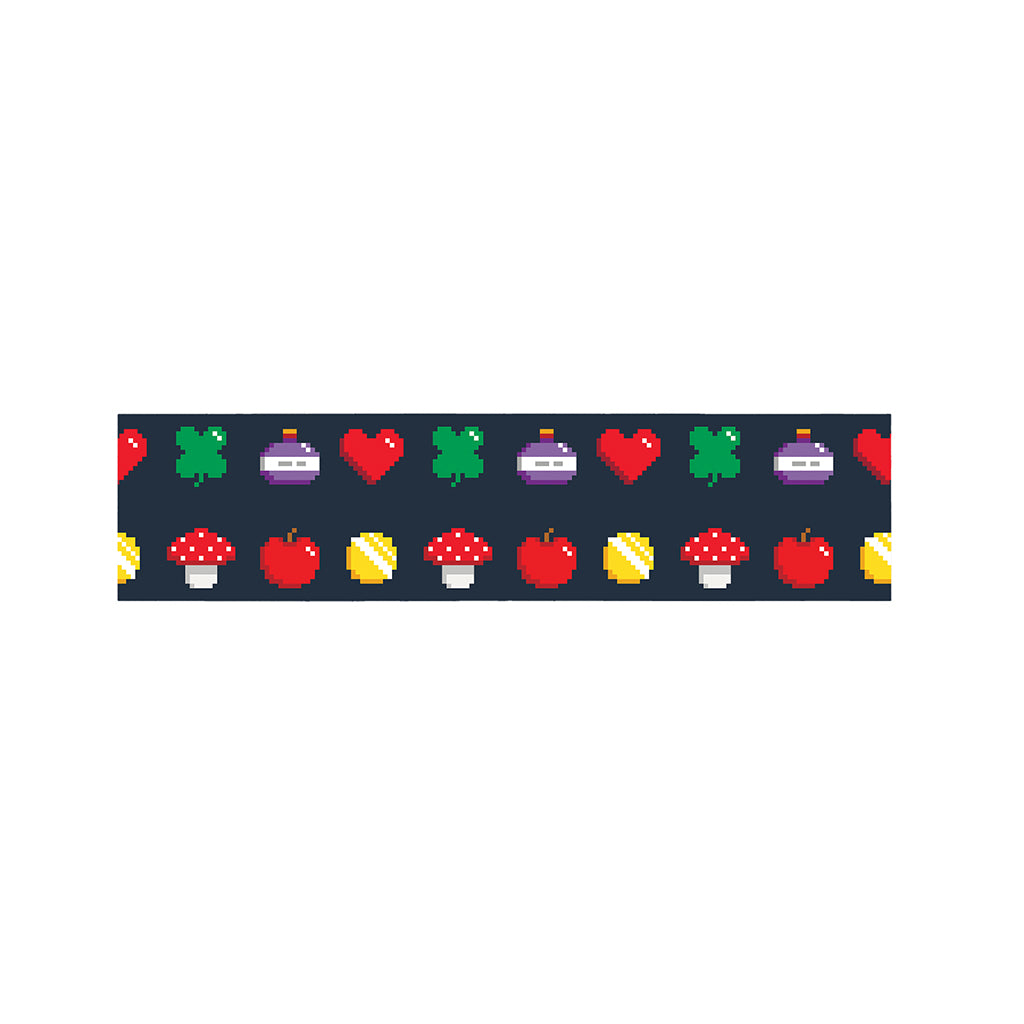 8-Bit Pixel Game Items Print Bed Runner