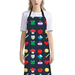 8-Bit Pixel Game Items Print Bib Apron With Pocket