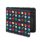 8-Bit Pixel Game Items Print Bifold Wallet