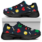 8-Bit Pixel Game Items Print Black Chunky Shoes