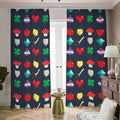 8-Bit Pixel Game Items Print Dimout Pencil Pleat Curtains