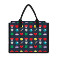 8-Bit Pixel Game Items Print Canvas Tote Bag