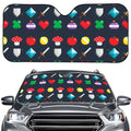 8-Bit Pixel Game Items Print Car Windshield Sun Shade
