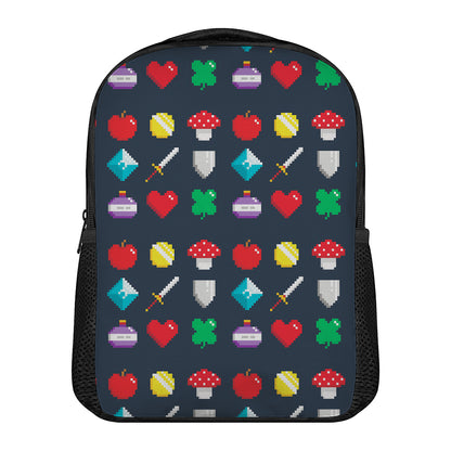 8-Bit Pixel Game Items Print Casual Backpack