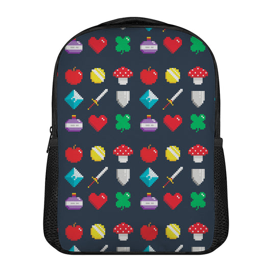 8-Bit Pixel Game Items Print Casual Backpack