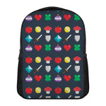 8-Bit Pixel Game Items Print Casual Backpack