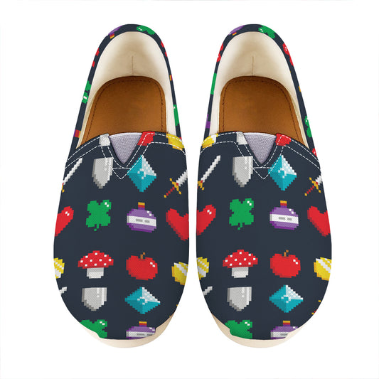 8-Bit Pixel Game Items Print Casual Shoes