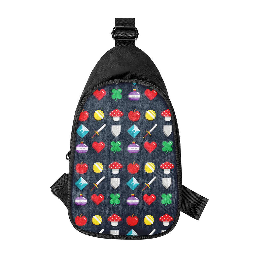 8-Bit Pixel Game Items Print Chest Bag