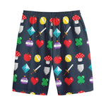 8-Bit Pixel Game Items Print Cotton Shorts
