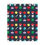 8-Bit Pixel Game Items Print Curtain