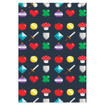 8-Bit Pixel Game Items Print Curtain