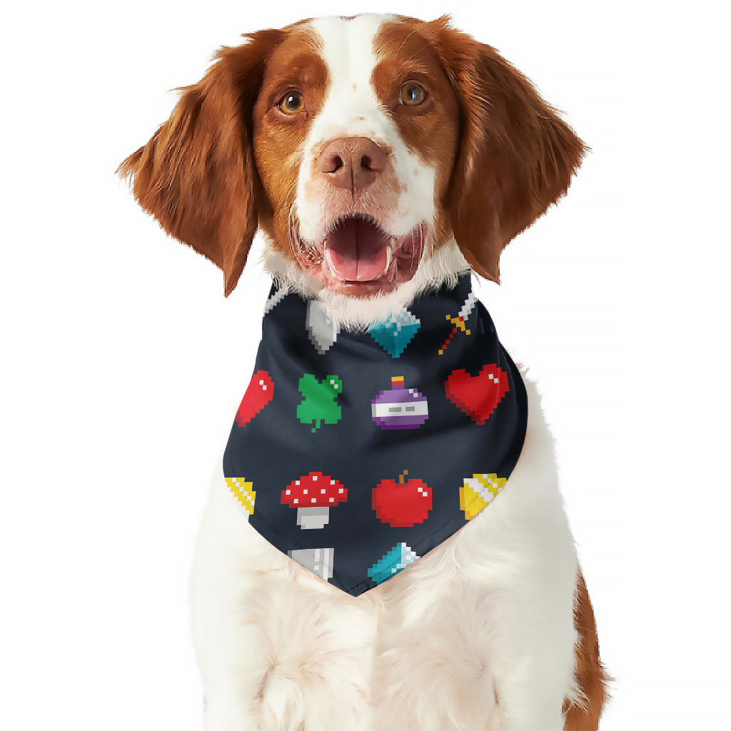 8-Bit Pixel Game Items Print Dog Bandana