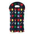 8-Bit Pixel Game Items Print Double Neoprene Wine Tote