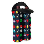 8-Bit Pixel Game Items Print Double Neoprene Wine Tote