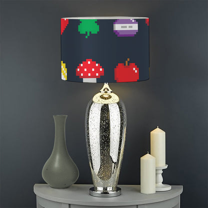 8-Bit Pixel Game Items Print Drum Lamp Shade
