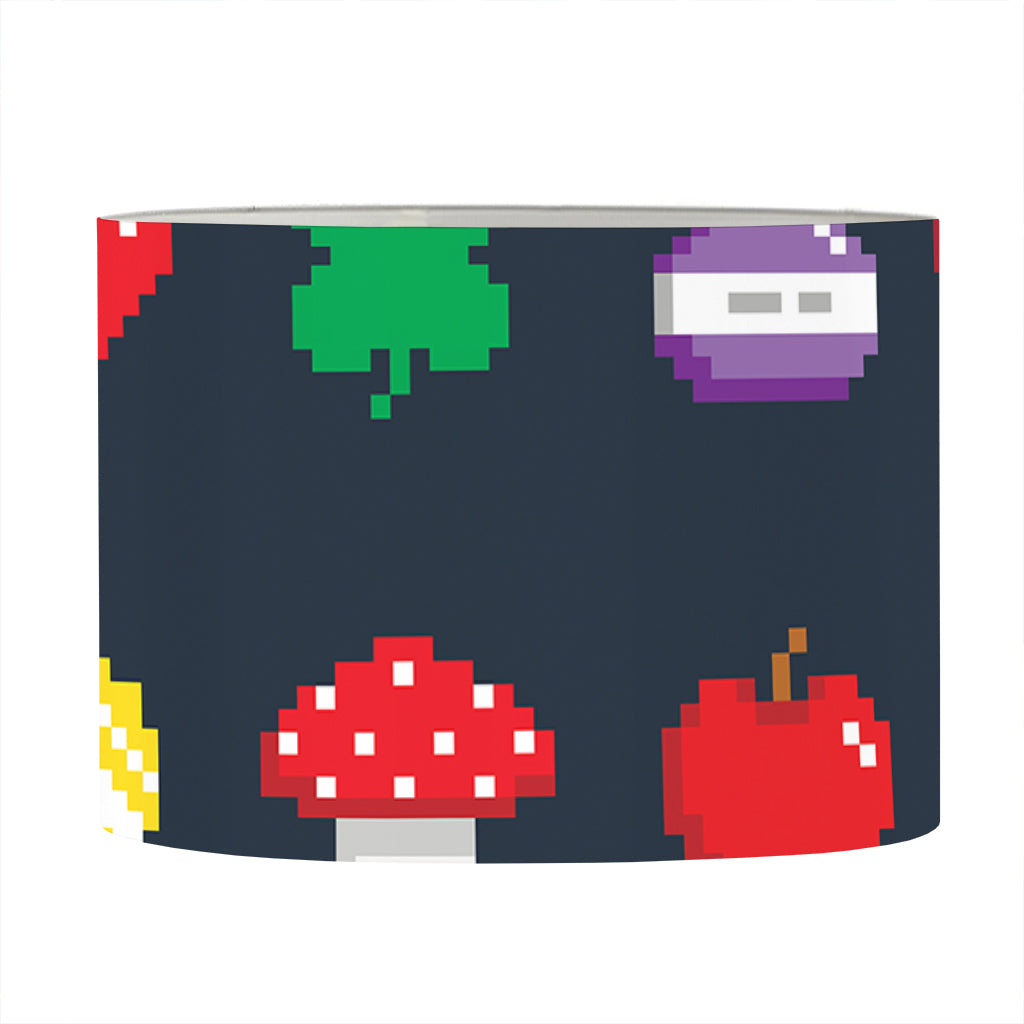 8-Bit Pixel Game Items Print Drum Lamp Shade