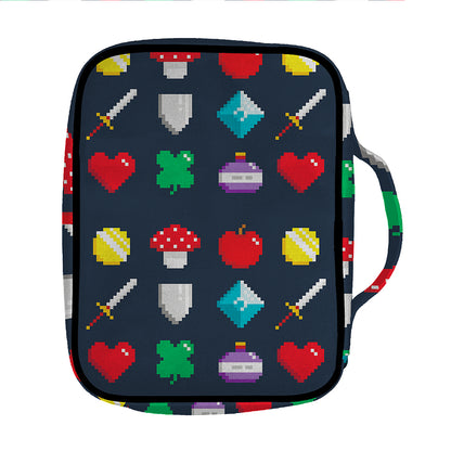 8-Bit Pixel Game Items Print Front Pocket Bible Bag