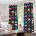 8-Bit Pixel Game Items Print Grommet Curtains