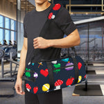 8-Bit Pixel Game Items Print Gym Bag