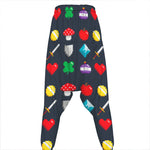 8-Bit Pixel Game Items Print Hammer Pants