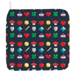 8-Bit Pixel Game Items Print Hand Towel
