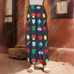 8-Bit Pixel Game Items Print Harem Pants