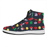 8-Bit Pixel Game Items Print High Top Leather Sneakers