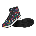 8-Bit Pixel Game Items Print High Top Leather Sneakers