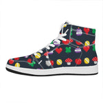 8-Bit Pixel Game Items Print High Top Leather Sneakers