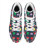8-Bit Pixel Game Items Print High Top Leather Sneakers