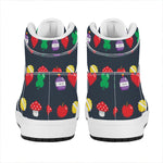 8-Bit Pixel Game Items Print High Top Leather Sneakers